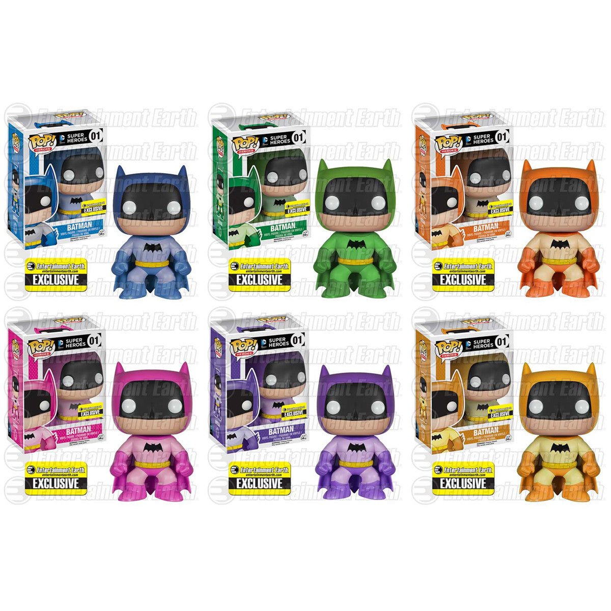 DC Universe Pop! Vinyl Figure Batman 75th Anniversary Rainbow Set [Entertainment Earth Exclusive] - Fugitive Toys