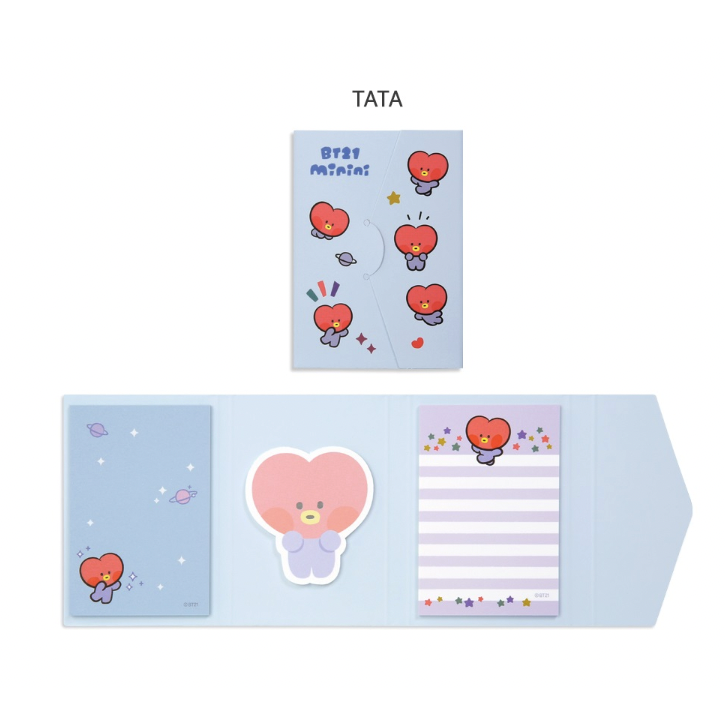 BT21 Minini Sticky Memo Note Pad - Tata - Fugitive Toys