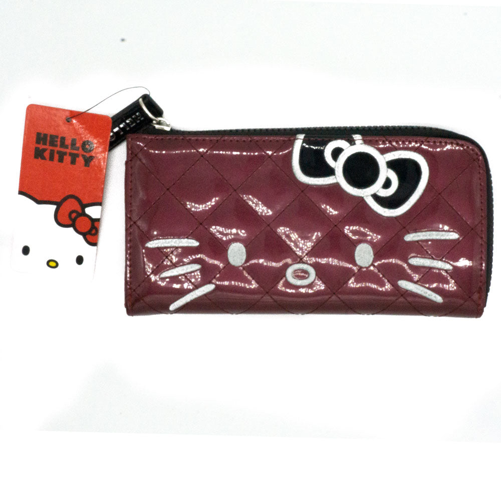 Loungefly x Hello Kitty Burgundy Patent Quilted Wallet - Fugitive Toys