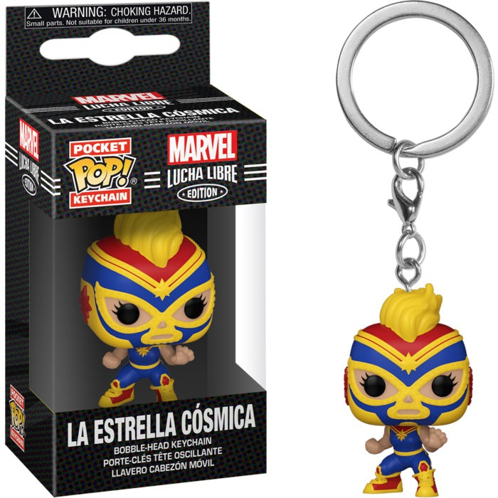 Marvel Lucha Libre Pocket Pop! Keychain Captain Marvel - Fugitive Toys