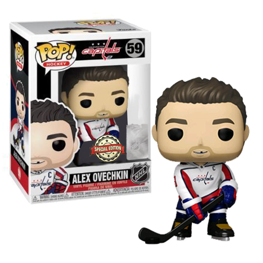 NHL Pop! Vinyl Figure Alex Ovechkin Retro White Jersey [Washington Capitals] [59] - Fugitive Toys