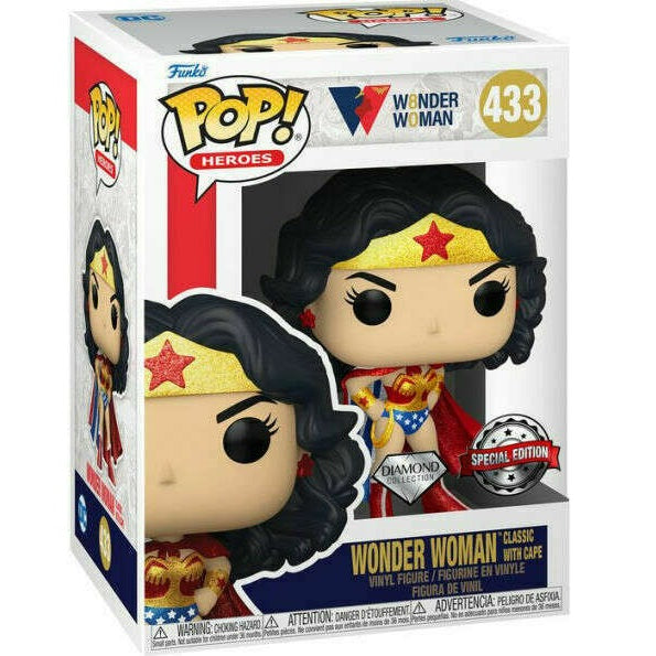 DC Heroes Pop! Vinyl Figure 80th Wonder Woman (Classic w/Cape Diamond) [433] - Fugitive Toys