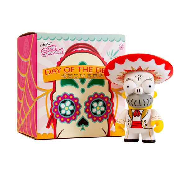 Kidrobot x The Simpsons Homer Day of the Dead Mariachi 6" White Vinyl Figure - Fugitive Toys