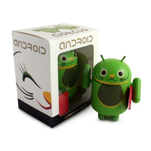 Android Mini Collectible Lucky Cat Series - Green Lucky Cat w/ Notebook - Fugitive Toys