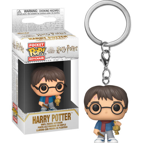 Harry Potter Pocket Pop! Keychain Holiday Harry Potter w/Golden Owl - Fugitive Toys