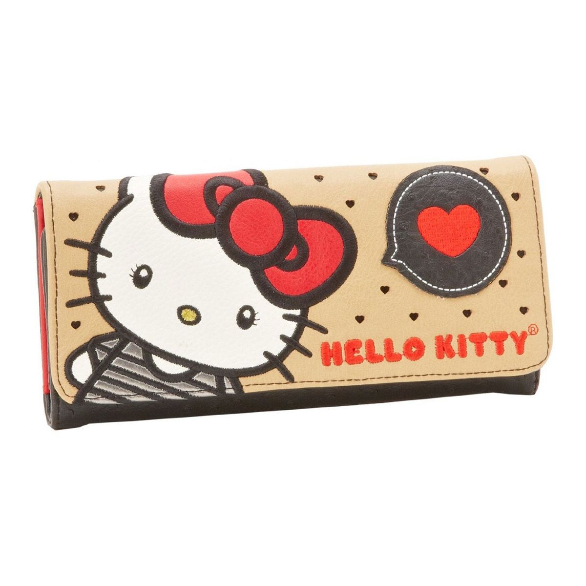 Loungefly x Hello Kitty Large Bow Tan Tri-Fold Wallet - Fugitive Toys