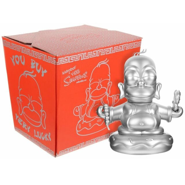 Kidrobot x The Simpsons Homer Buddha Silver 7-Inch Figure - Fugitive Toys