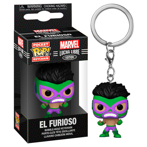 Marvel Lucha Libre Pocket Pop! Keychain El Furioso (Hulk) - Fugitive Toys