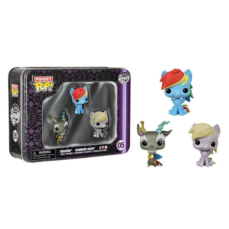 My Little Pony Pocket Pop! 3-Pack Tin [Rainbow Dash, Discord and Derpy] - Fugitive Toys