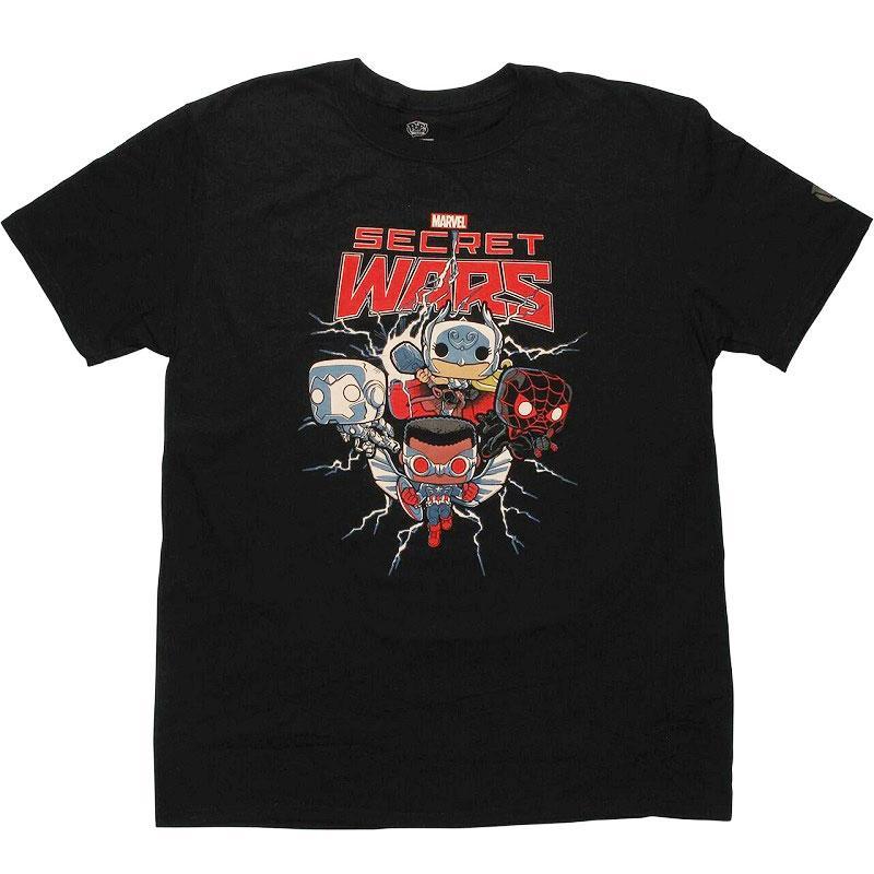 Marvel Pop! Tees Secret Wars Black - Large - Fugitive Toys