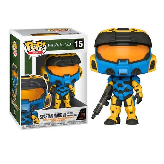 Halo Infinite Pop! Vinyl Figure Spartan Mark VII w/ VK78 Rifle (Blue Deco) [15] - Fugitive Toys