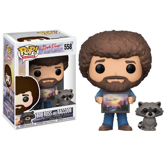 The Joy of Painting Pop! Vinyl Figure Bob Ross and Raccoon [558] - Fugitive Toys