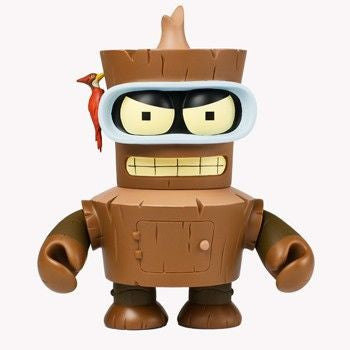 Kidrobot x Futurama Wooden Bender 6-Inch Figure - Fugitive Toys