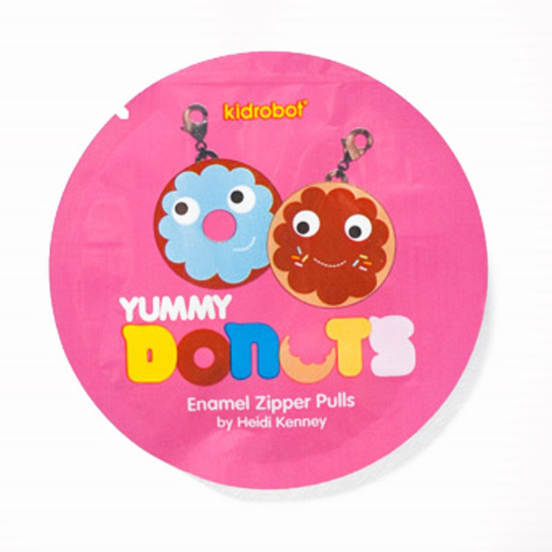 Kidrobot Yummy Donuts Enamel Zipper Pulls by Heidi Kenney: (1 Blind Pack) - Fugitive Toys